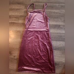 Adorable open back velour mini dress..